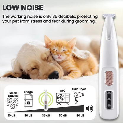 Low Noise Professional Pet Clipper Set, Including Beauty Clippers, USB Battery Powered, Suitable for Trimming Pet Paw Hair