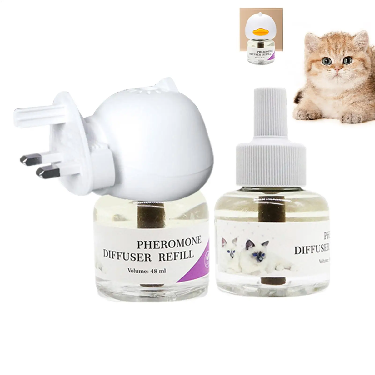 Long-Lasting Cat Pheromone Diffuser Pheromone Diffuser to Calm Pets Quiet Comfort Supplies Stress Plug for Travel Kitten