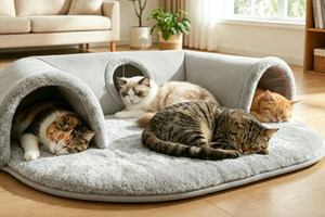 3-in-1 Cat Tunnel Bed & Cave