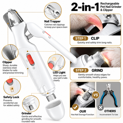 2-in-1 Pet Nail Trimmer & Grinder