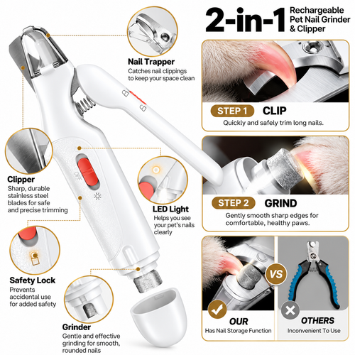 2-in-1 Pet Nail Trimmer & Grinder
