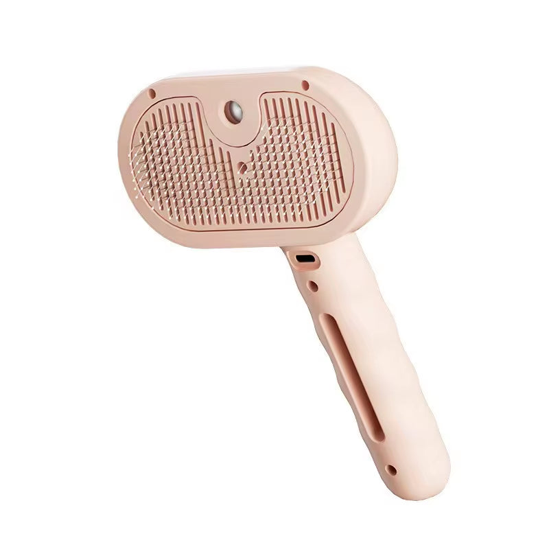 Steamy Dog Brush Electric Spray Cat Hair Brush 3 In1 Dog Steamer Brush for Massage Pet Grooming Removing Tangled and Loose Hair