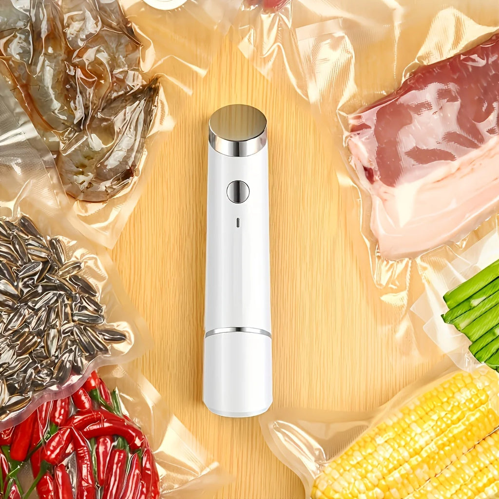 Handheld Rechargeable Food Vacuum Sealer Kit Portable Vacuum Sealer One-Touch Food Saver for Meat Fruit Vegetables Meal Prep