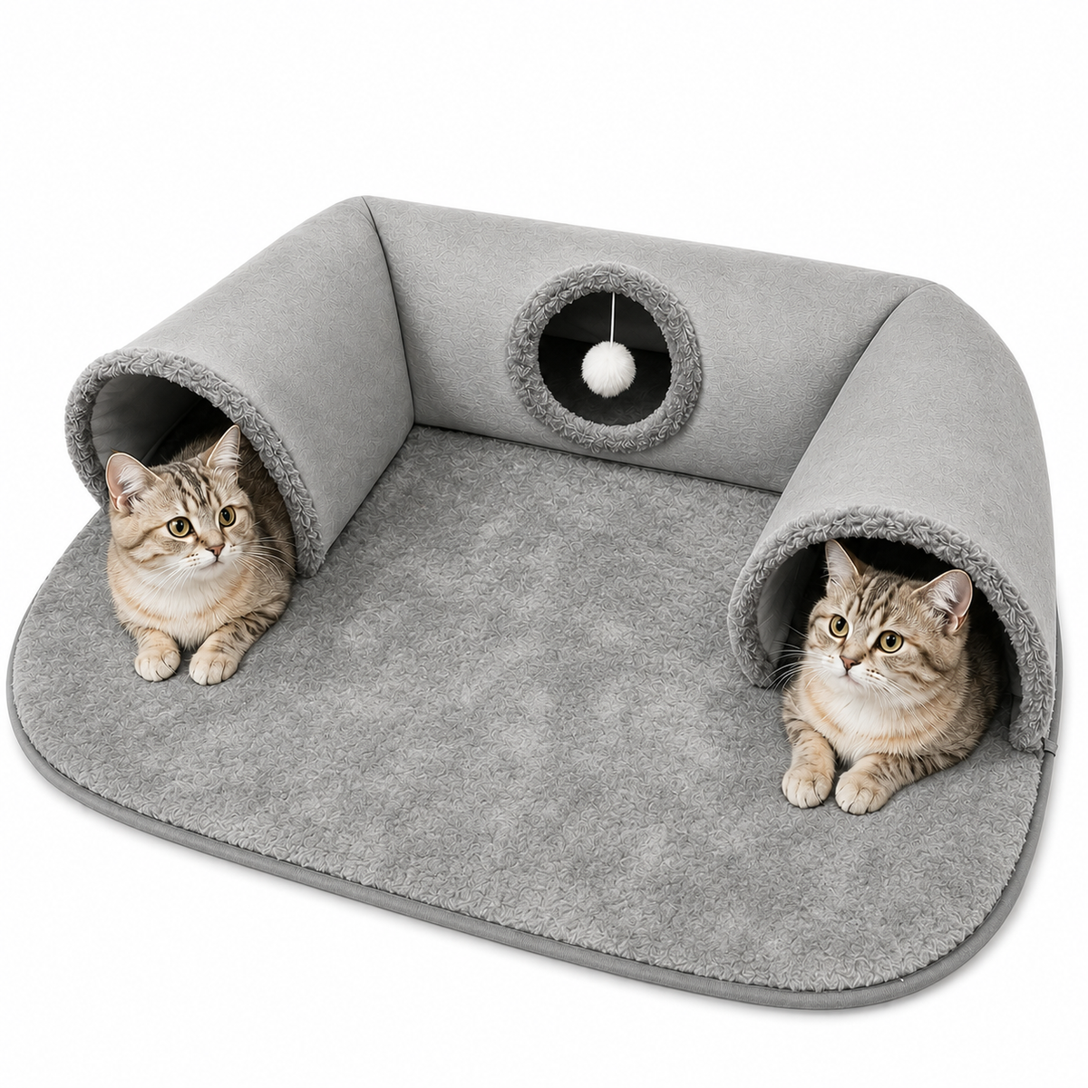 3-in-1 Cat Tunnel Bed & Cave