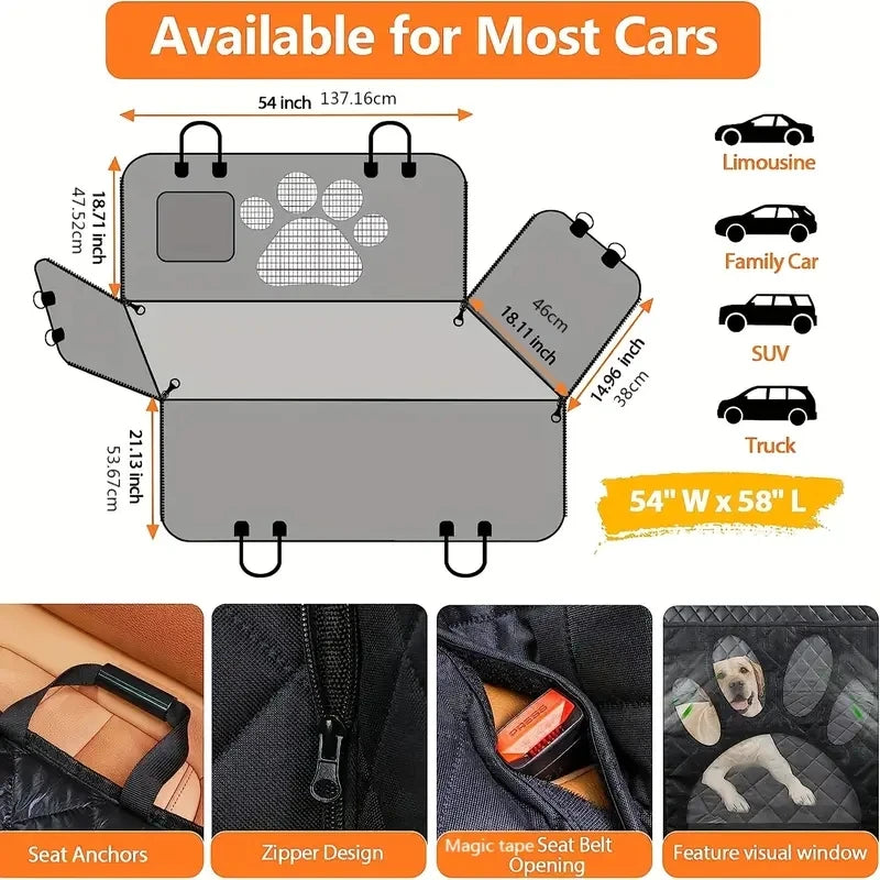 Heavy-Duty Waterproof Dog Car Seat Cover