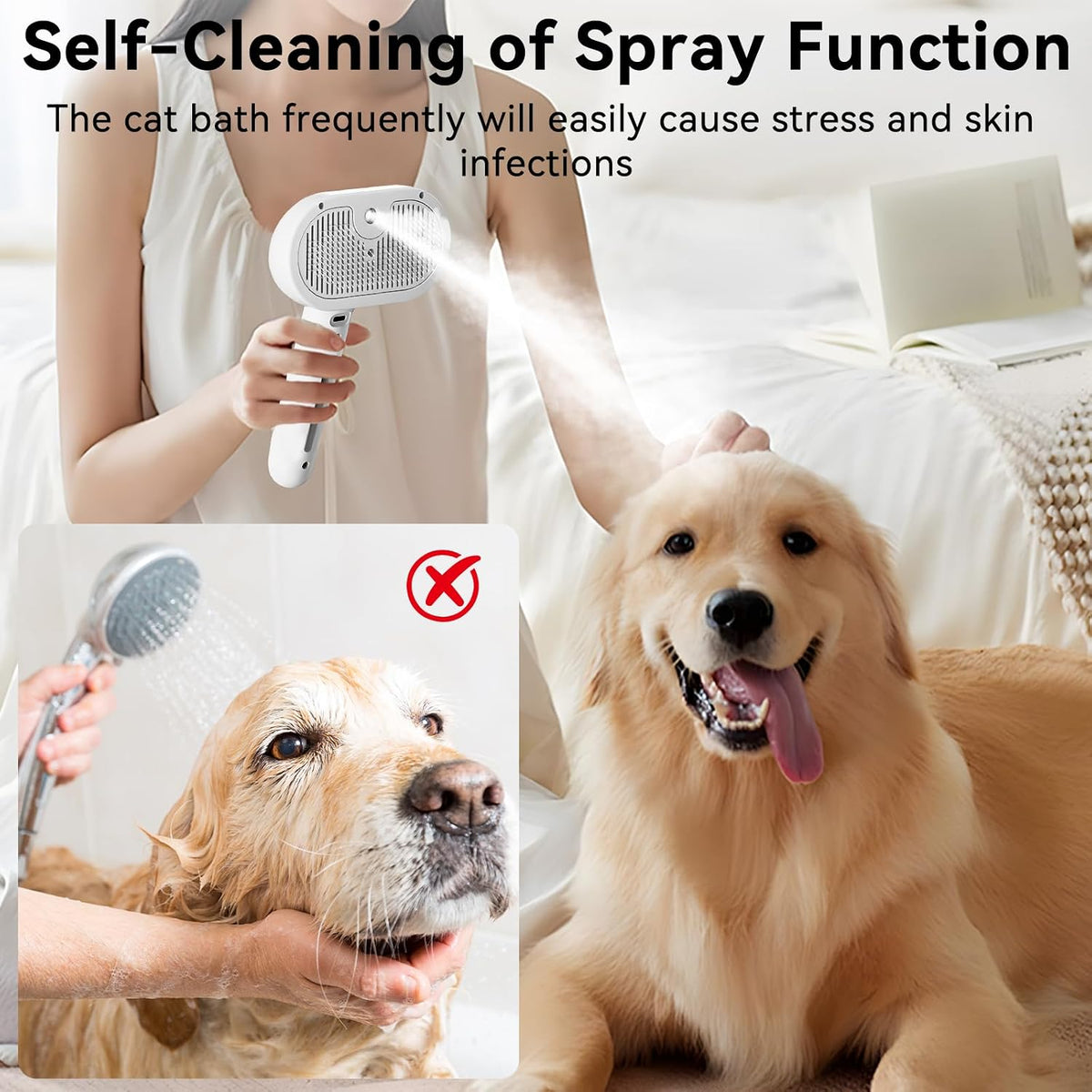 3 In 1 Pet  Electric Steamer Brush