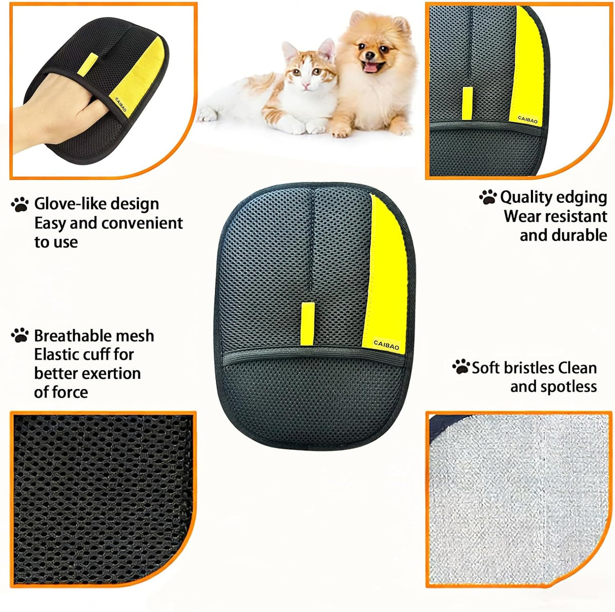2-in-1 Pet Hair Removal & Grooming Mitt