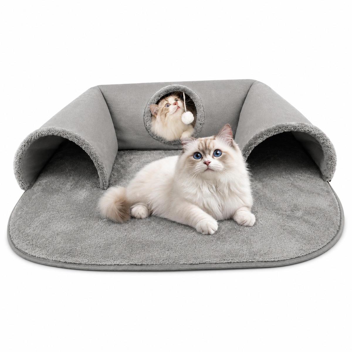 3-in-1 Cat Tunnel Bed & Cave