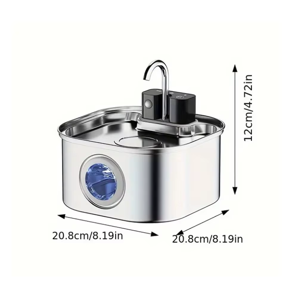 3L Stainless Steel Wireless Recharging Sensor Cat Water Fountain Auto Drinking Fountain for Cats Dog Drinker Pet Dispenser Bowl