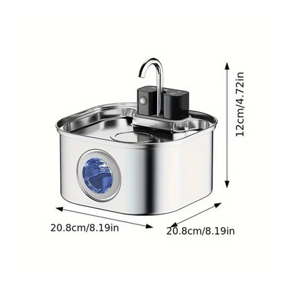 3L Stainless Steel Wireless Recharging Sensor Cat Water Fountain Auto Drinking Fountain for Cats Dog Drinker Pet Dispenser Bowl