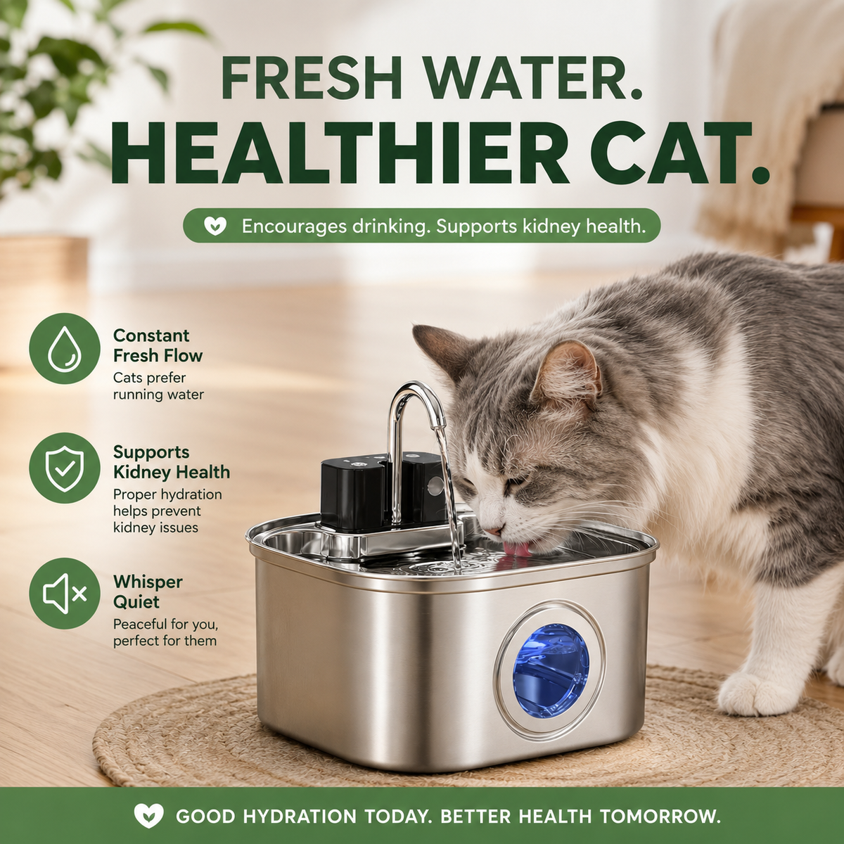 Stainless Steel Wireless Fountain