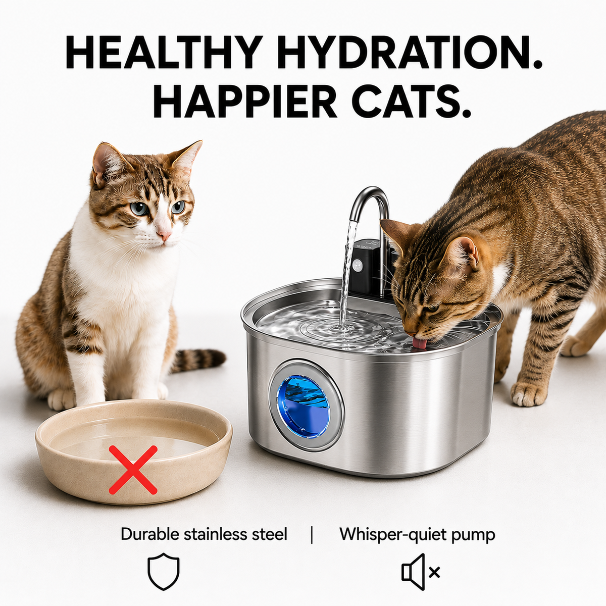 Stainless Steel Wireless Fountain