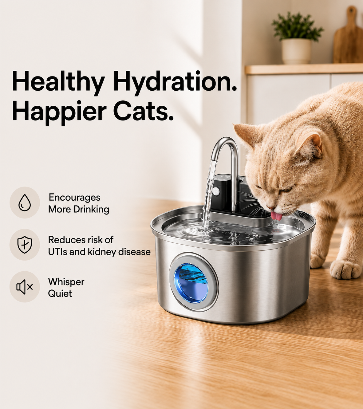 Stainless Steel Wireless Fountain