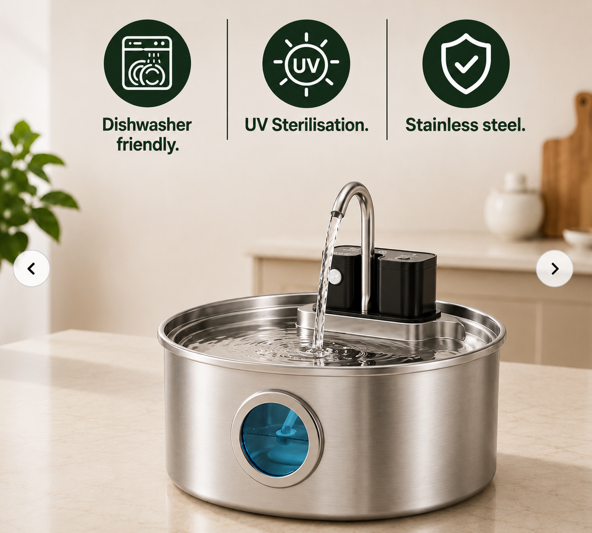 Stainless Steel Wireless Fountain