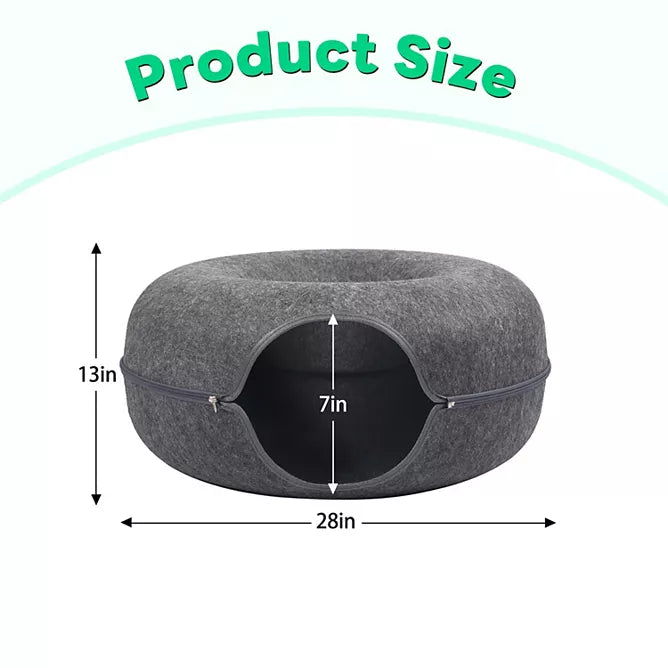 2-in-1 Cat Tunnel & Cozy Donut Bed