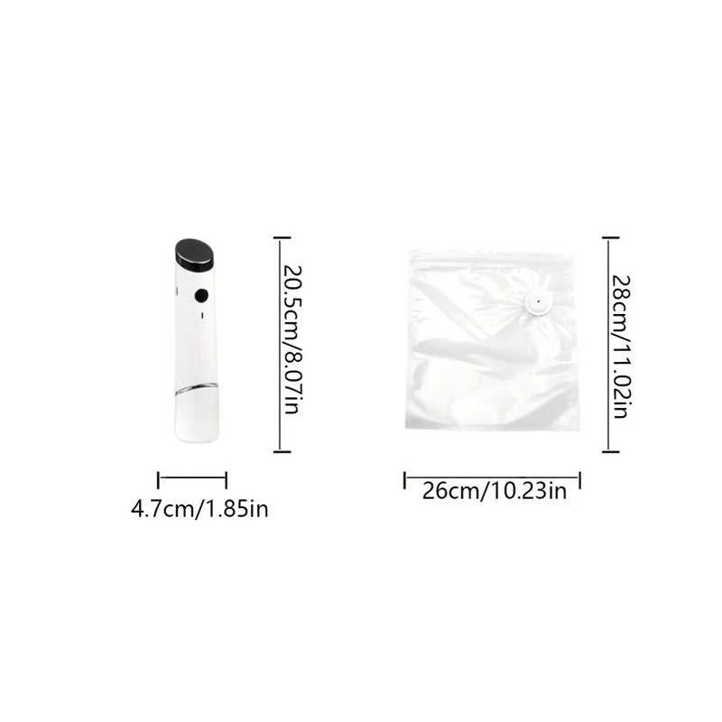 Handheld Rechargeable Food Vacuum Sealer Kit Portable Vacuum Sealer One-Touch Food Saver for Meat Fruit Vegetables Meal Prep