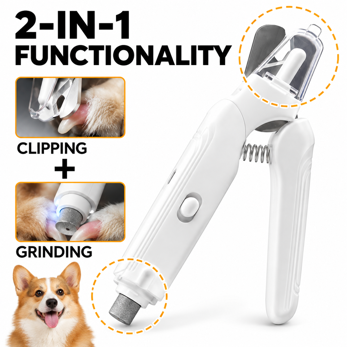 2-in-1 Pet Nail Trimmer & Grinder