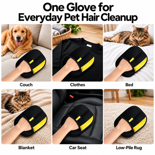 2-in-1 Pet Hair Removal & Grooming Mitt