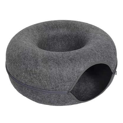 2-in-1 Cat Tunnel & Cozy Donut Bed