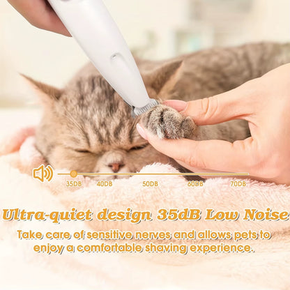 Low Noise Professional Pet Clipper Set, Including Beauty Clippers, USB Battery Powered, Suitable for Trimming Pet Paw Hair