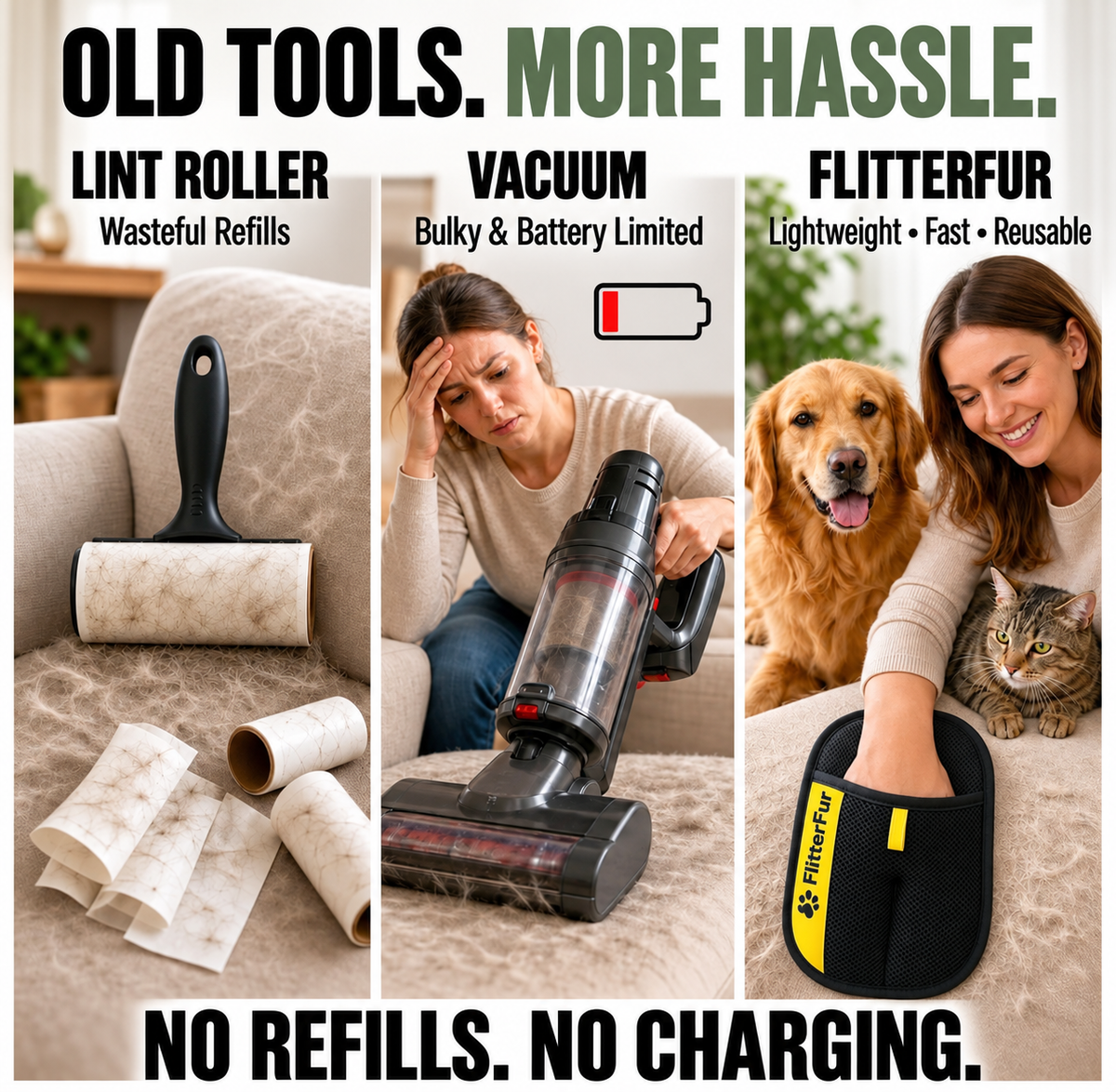 2-in-1 Pet Hair Removal & Grooming Mitt